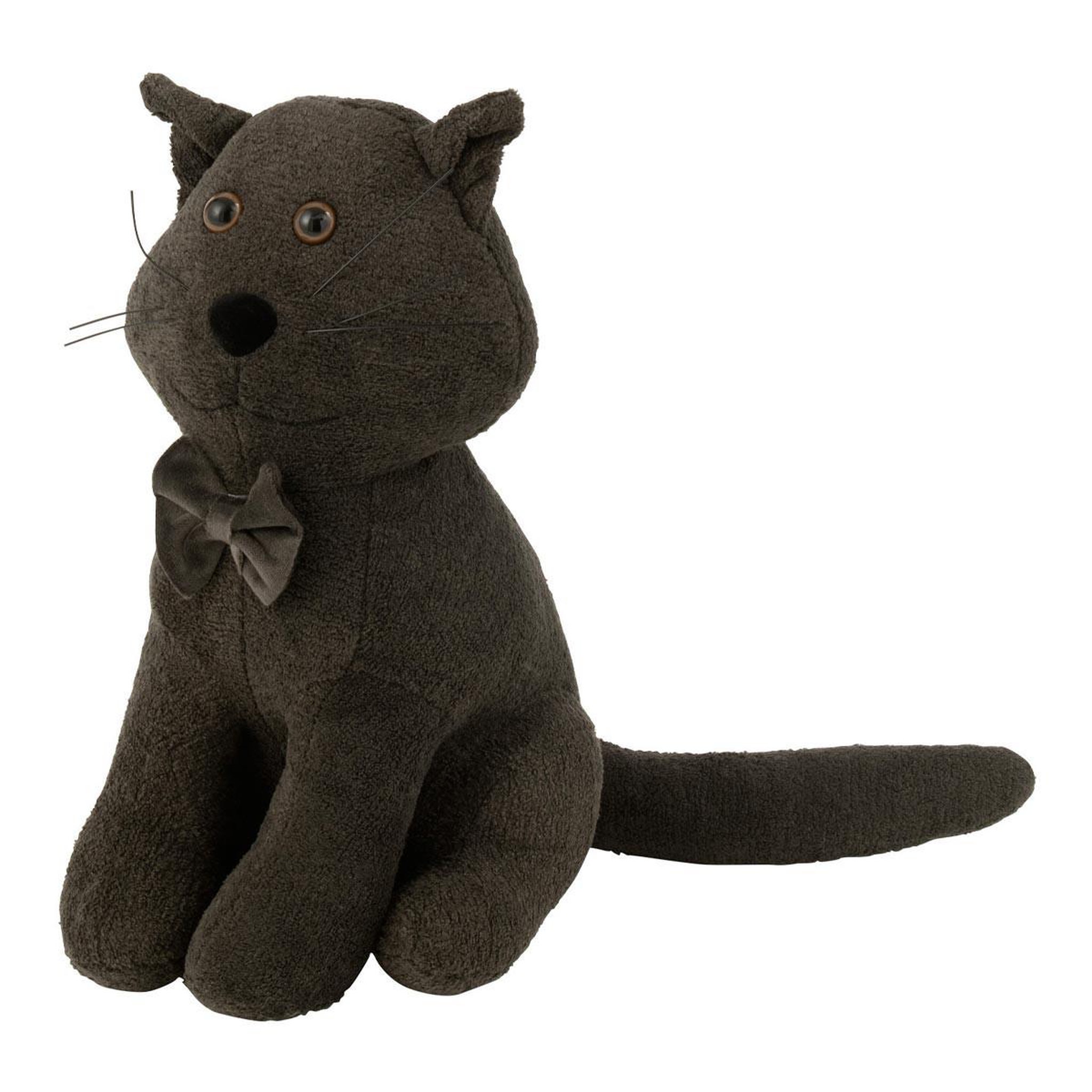 J-LINE Cale-porte chat  nœud papillon  36cm gris foncé