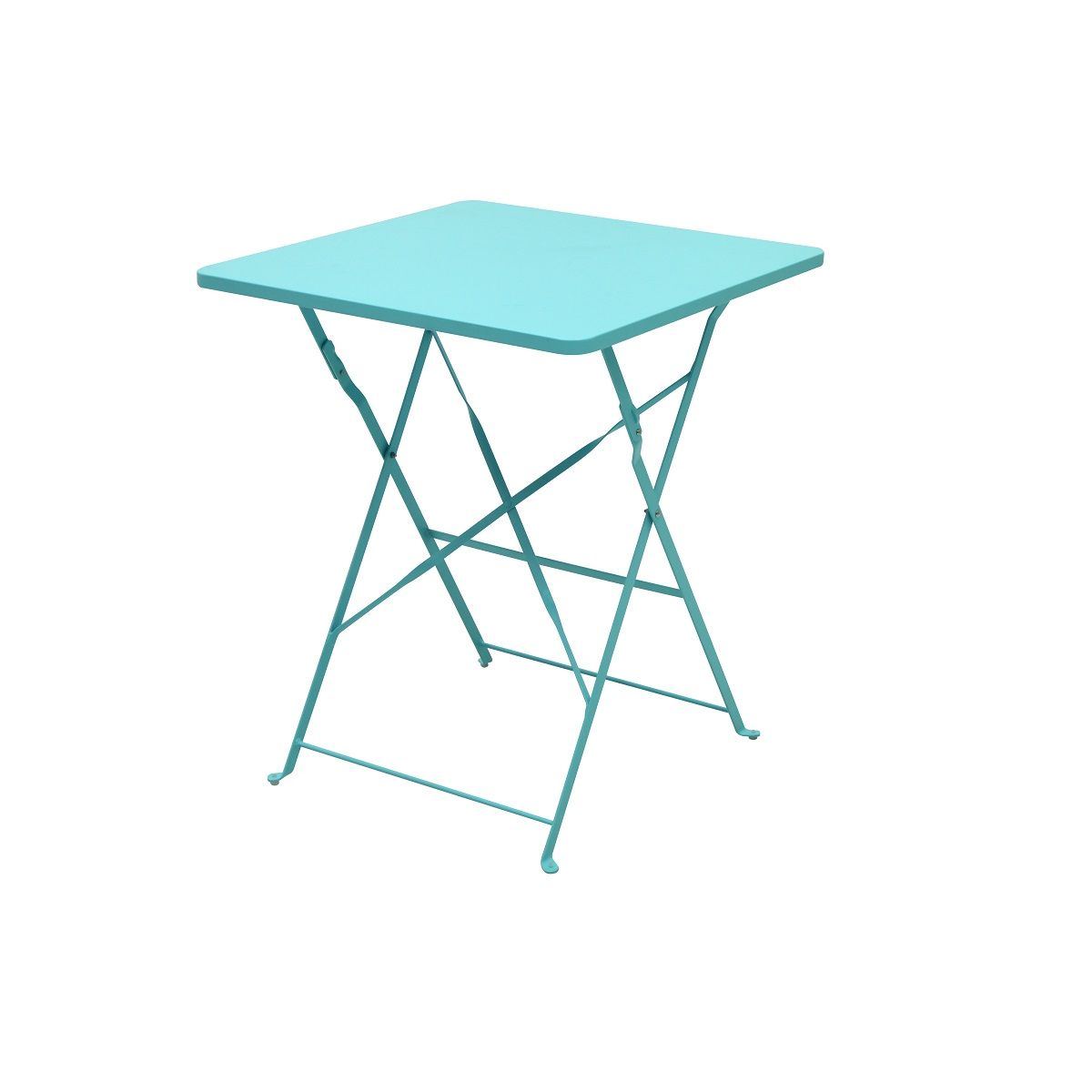 GARDENSTAR Table de jardin pliante 60x60cm acier bleu POP