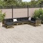Voir la diapositive 3 : VIDAXL Salon de jardin 8 pcs bois de pin impregne