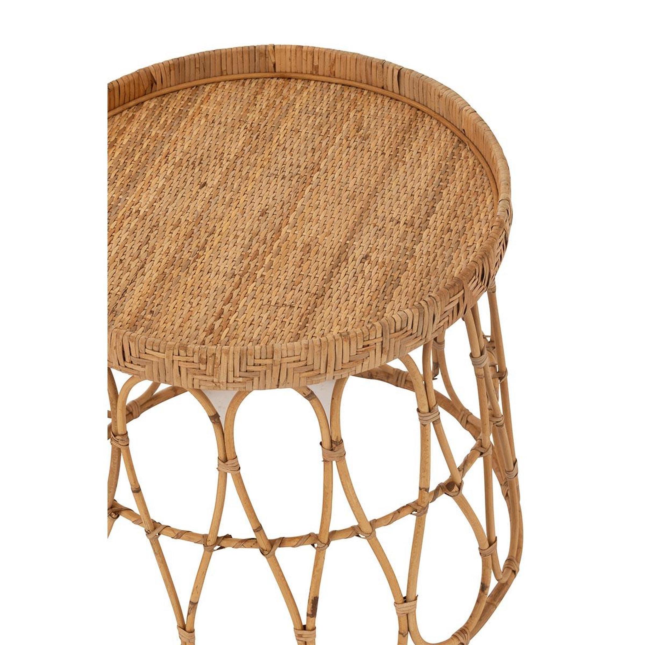 Voir la diapositive 4 : J-LINE Lot de 2 tables d'appoint en rotin  sonny  50cm naturel
