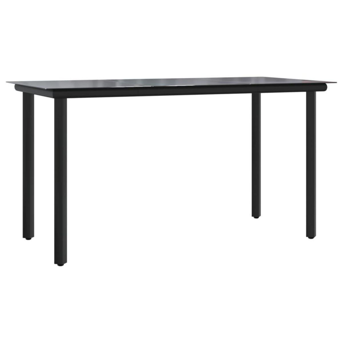 VIDAXL Table a dîner de jardin Noir 200x100x74cm Acier et verre trempe