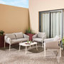 Voir la diapositive 3 : SWEEEK Salon de jardin acier 4 places tissu gris - Kyo