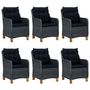 Voir la diapositive 5 : VIDAXL Ensemble a manger de jardin 7 pcs Gris fonce