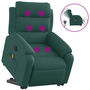 Voir la diapositive 2 : VIDAXL Fauteuil inclinable de massage electrique Vert fonce Tissu