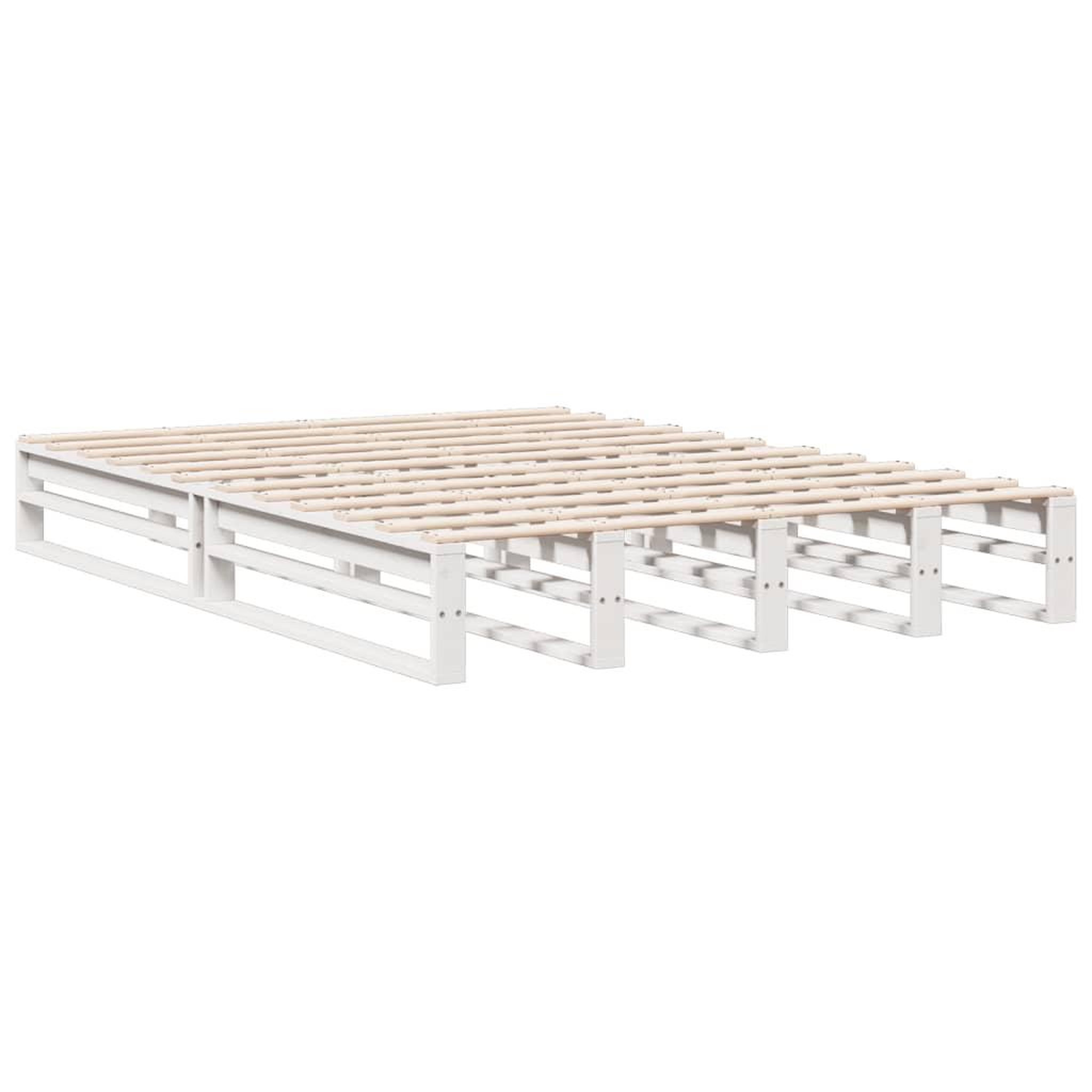 Voir la diapositive 5 : VIDAXL Lit bibliotheque sans matelas blanc 150x200 cm bois pin massif