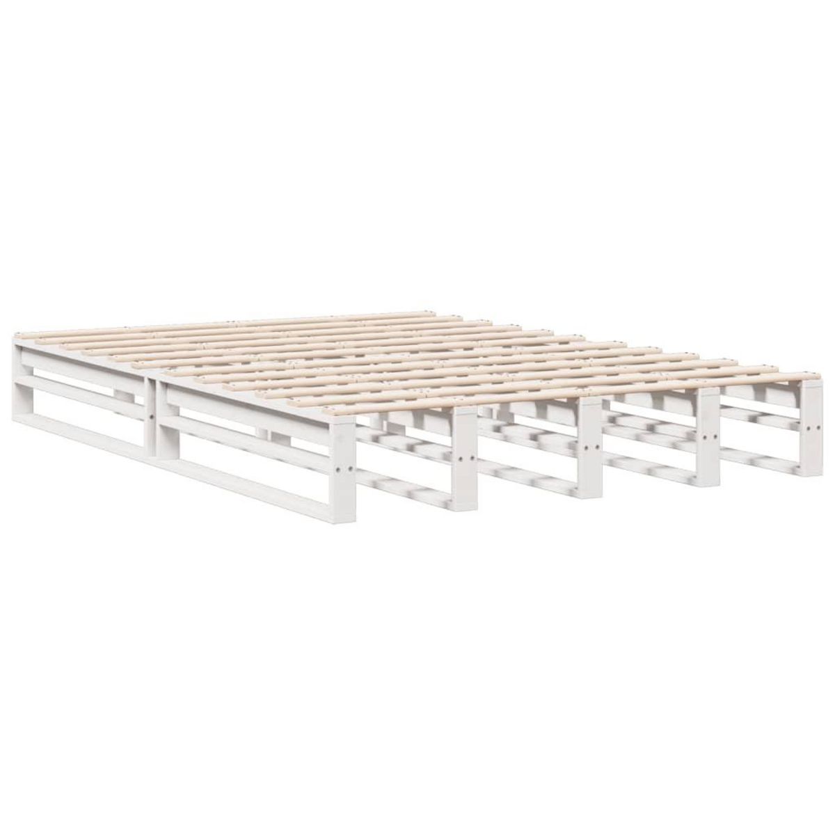 VIDAXL Lit bibliotheque sans matelas blanc 150x200 cm bois pin massif