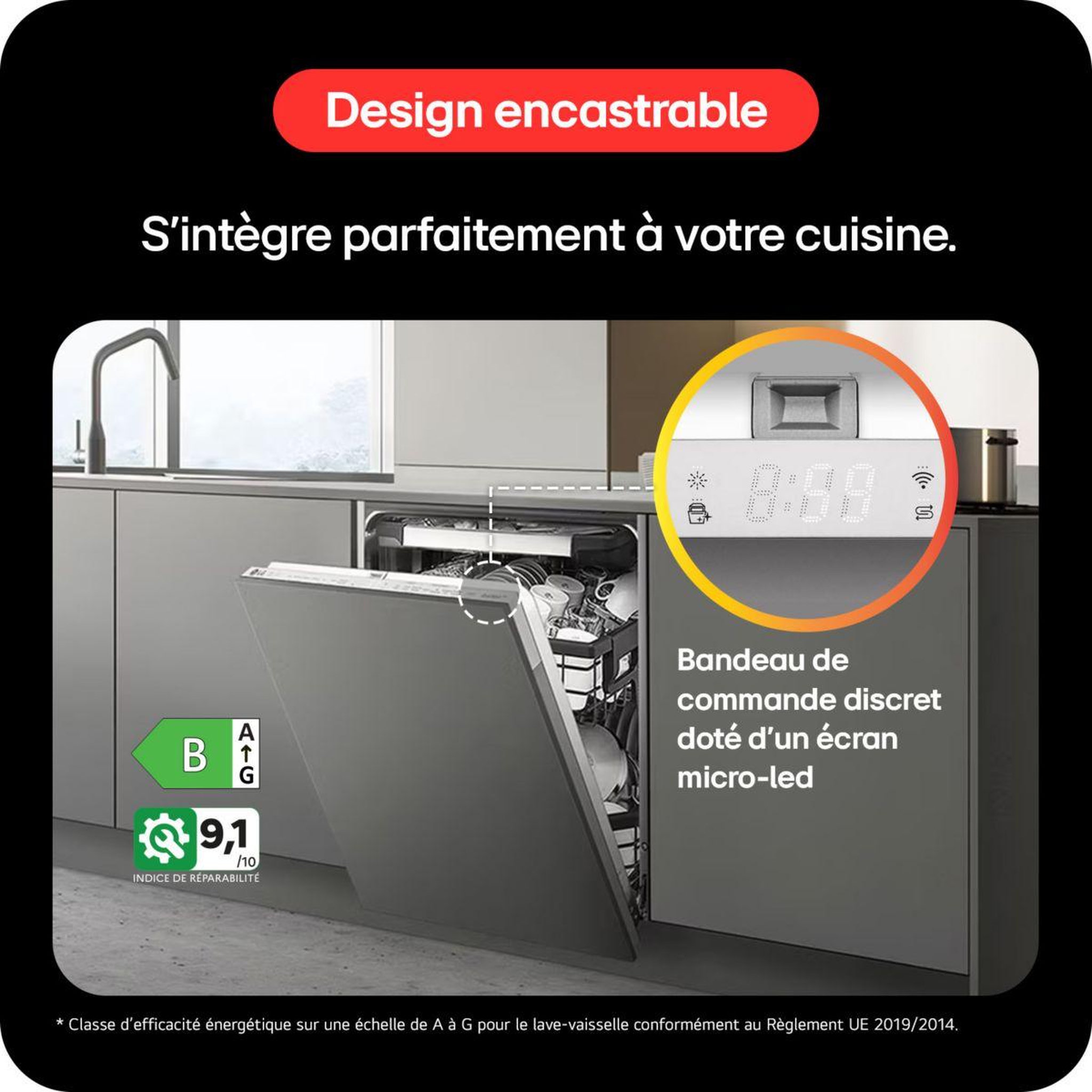 Voir la diapositive 5 : LG Lave vaisselle encastrable DB365TXS TrueSteam