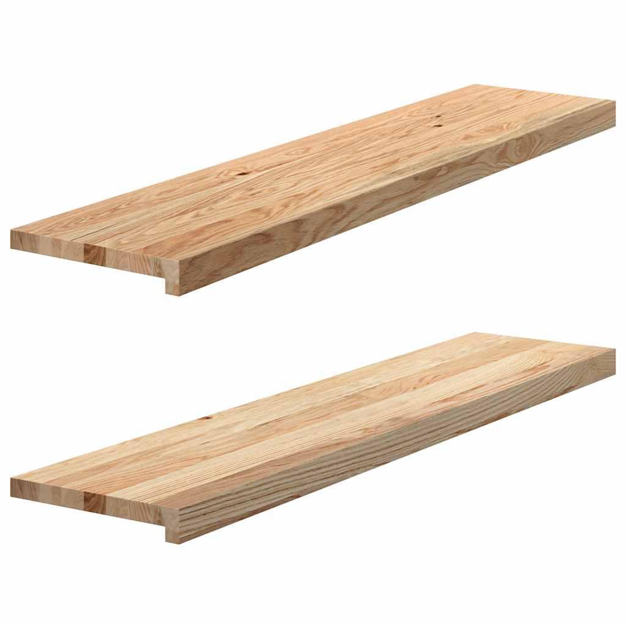 Voir la diapositive 4 : VIDAXL Marches d'escalier 2 pcs non traite bois de chene massif
