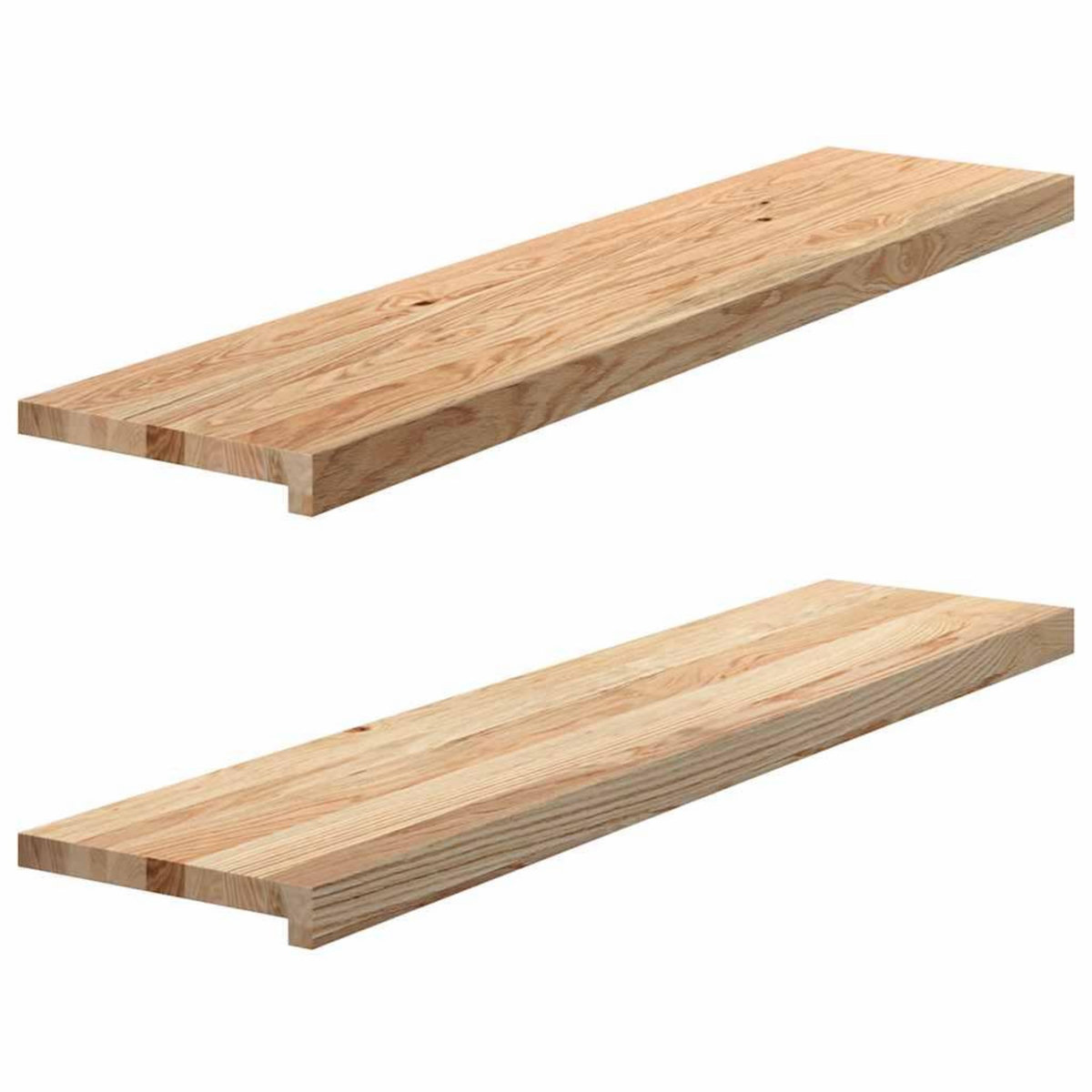 VIDAXL Marches d'escalier 2 pcs non traite bois de chene massif