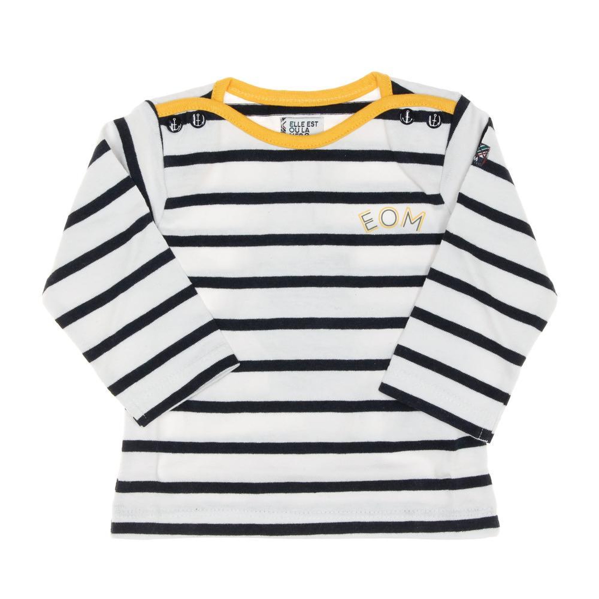 Voir la diapositive 1 : ELLE EST OU LA MER T shirt /Blanc à rayures Enfant EOM Loris