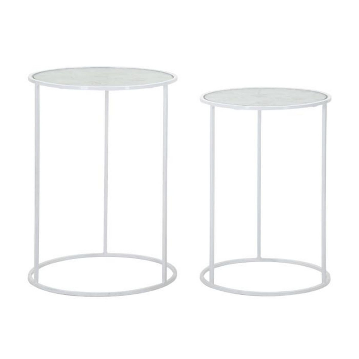 Paris Prix Lot de 2 Tables d'Appoint Gigognes  Cœur  60cm Blanc