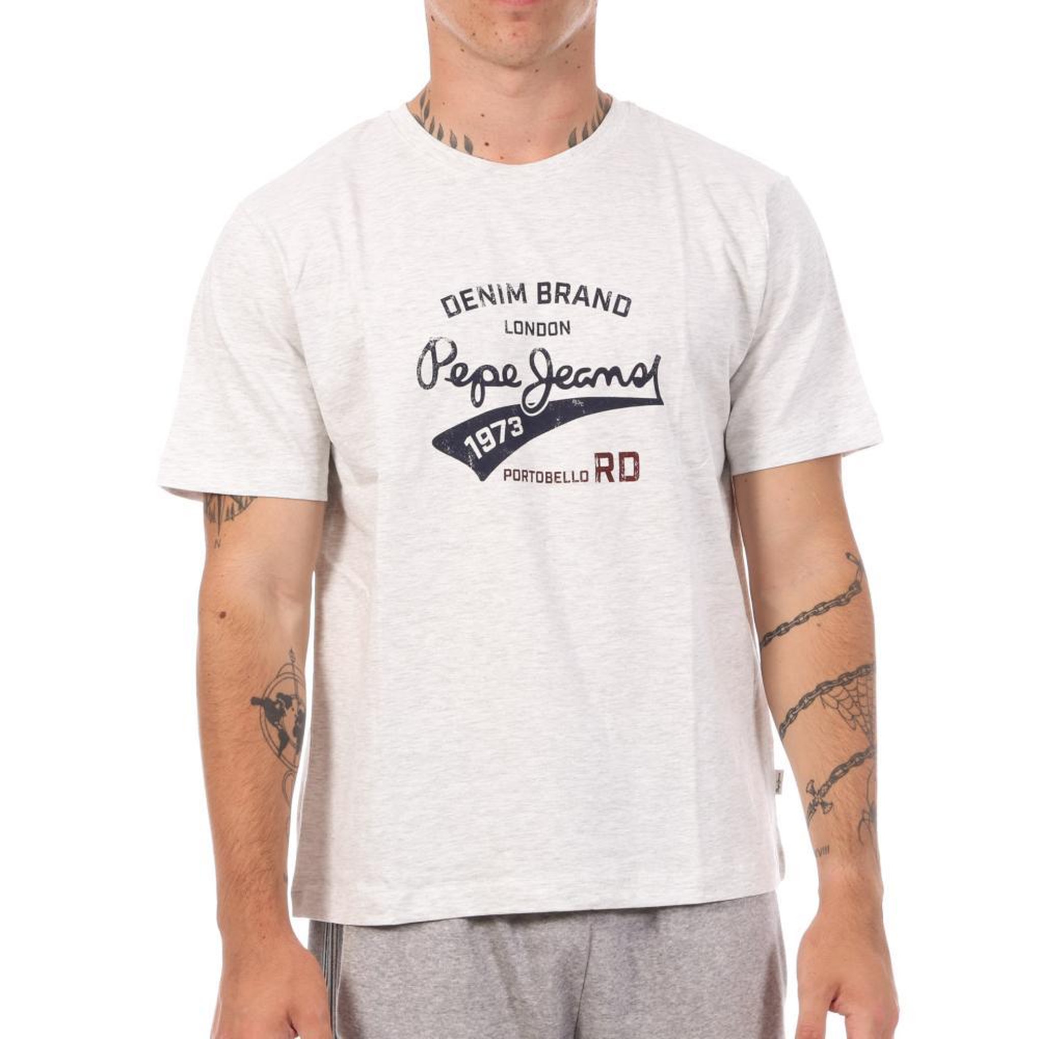 Pepe Jeans T-Shirt Gris Chiné Homme Pepe jeans Nd. Coloris disponibles : Gris