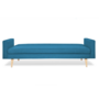 Voir la diapositive 6 : ID MARKET Canapé droit scandinave 3 places convertible LARS bleu canard