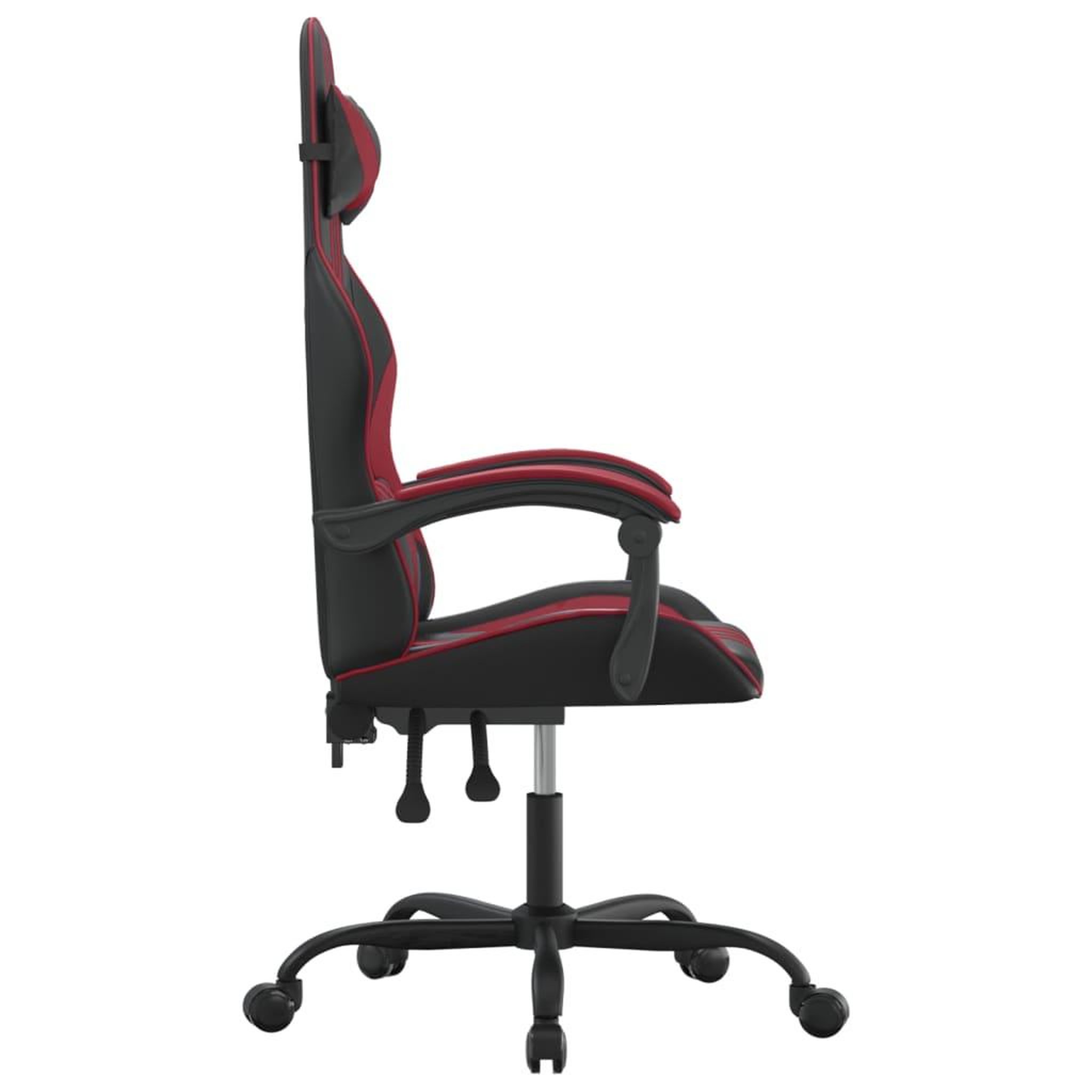 Voir la diapositive 4 : VIDAXL Chaise de jeu Noir et rouge bordeaux Similicuir