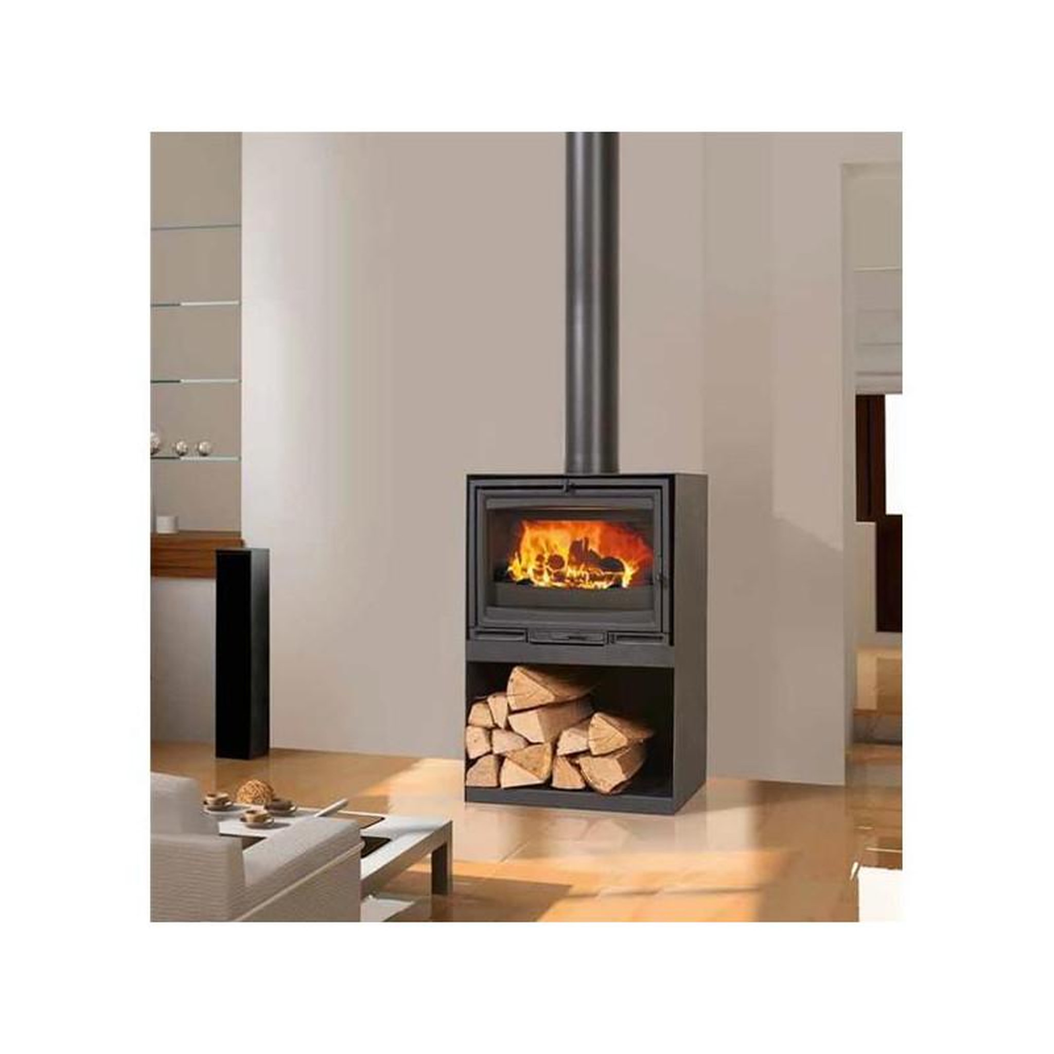 Godin 411104000053K-Poêle à bois Clairvoy 7kW peint noir GODIN - 411104KANTH