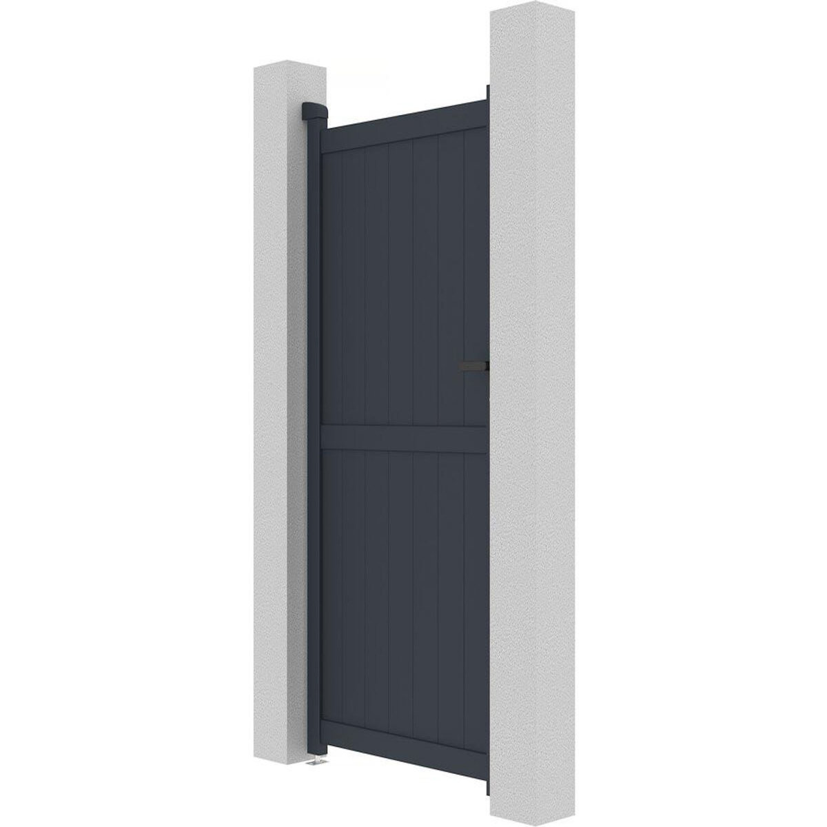 Habitat et Jardin Portillon aluminium  Maurice  - 101.2 x 180.9 cm - Gris