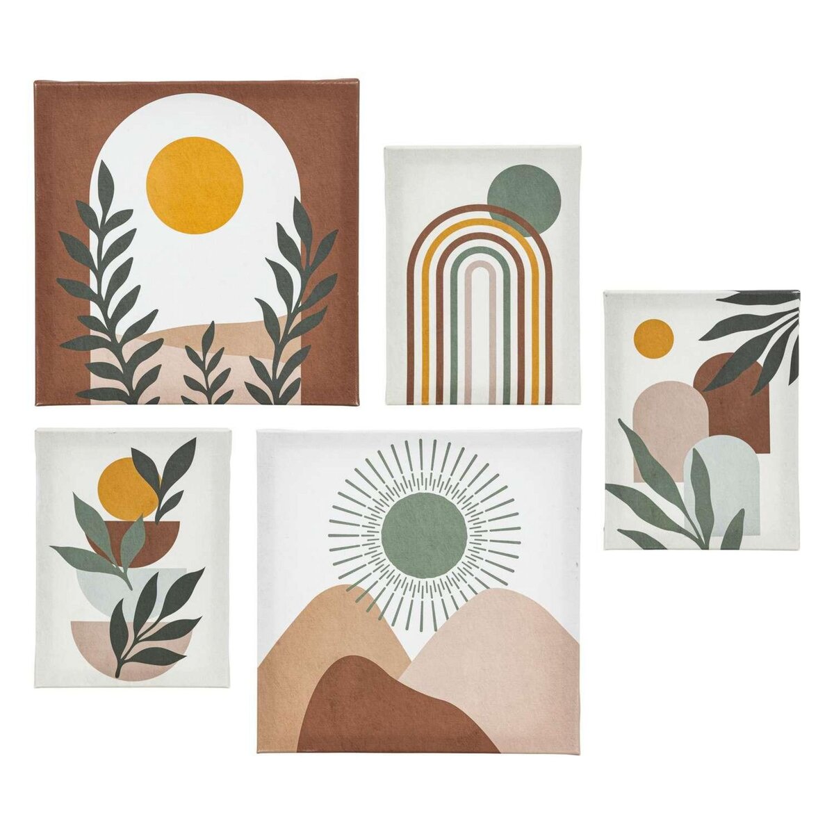 ATMOSPHERA Lot de 5 toiles imprimées SOLEIL - Multicolore