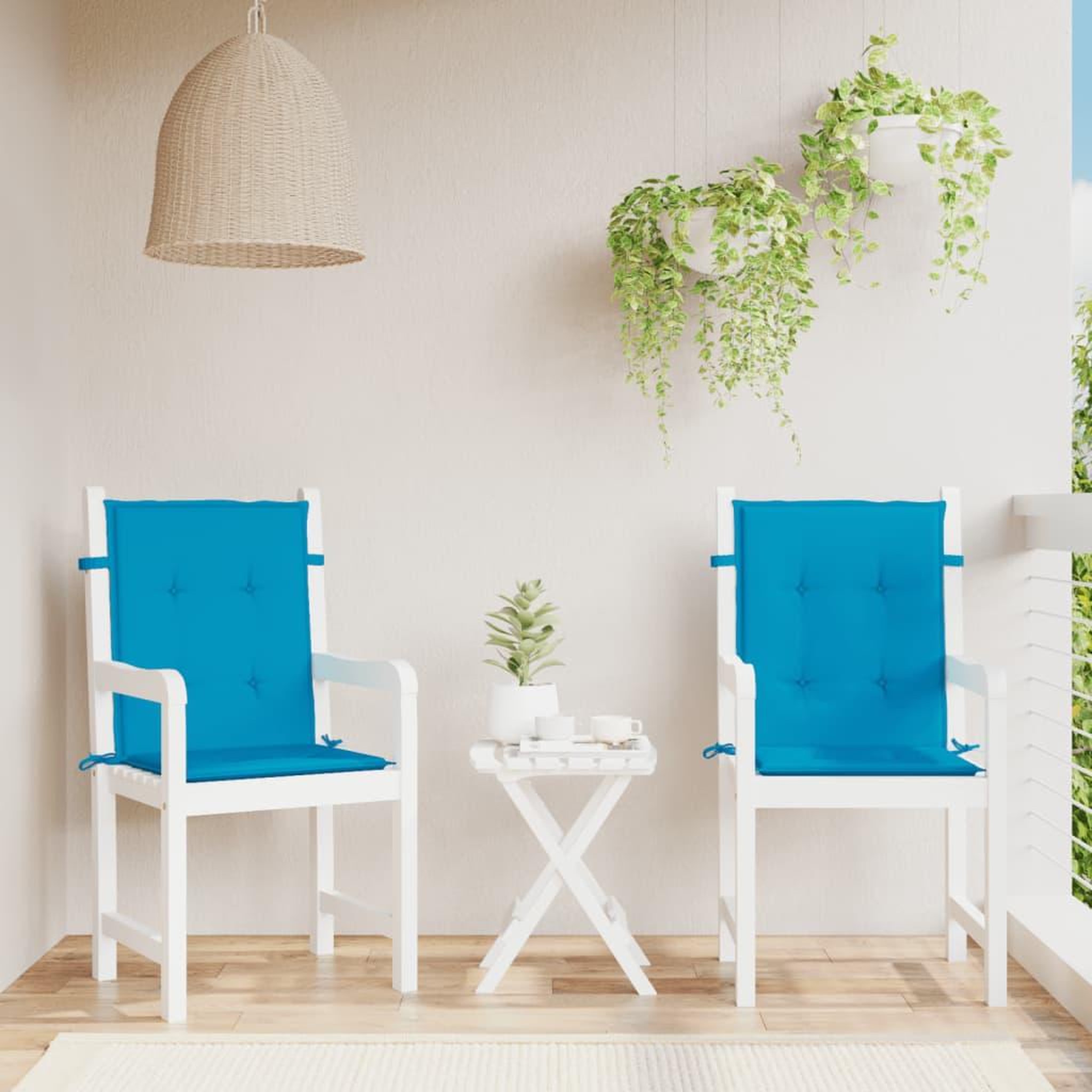 Voir la diapositive 1 : VIDAXL Coussins de chaise de jardin a dossier bas lot de 2 bleu