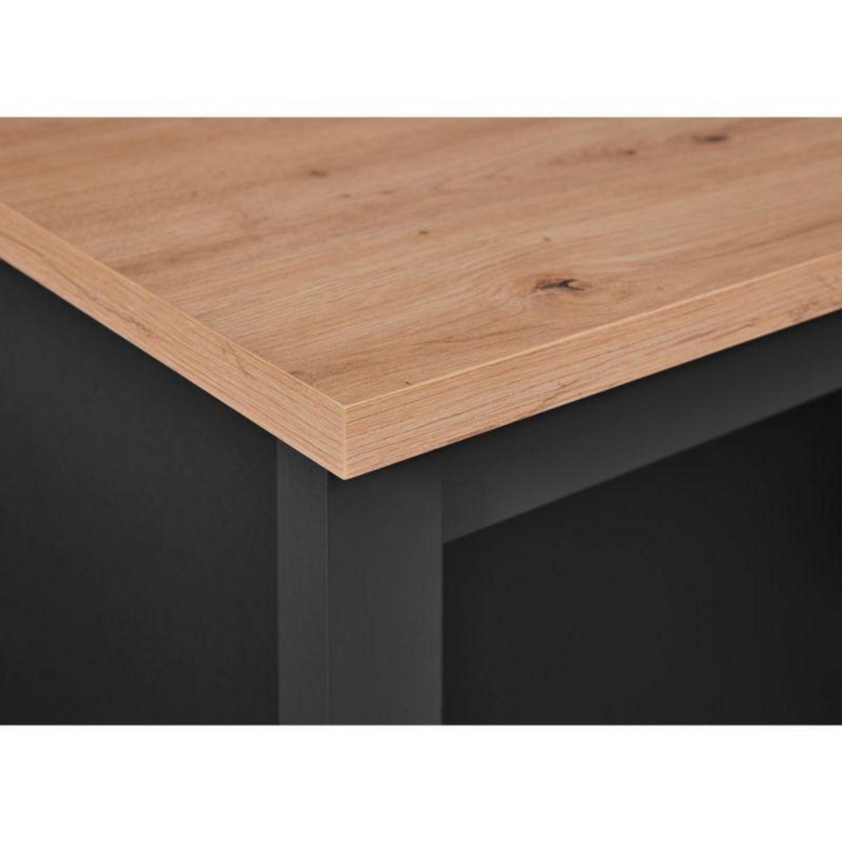 Paris Prix Ilot de Cuisine  Melina  124cm Noir & Chêne