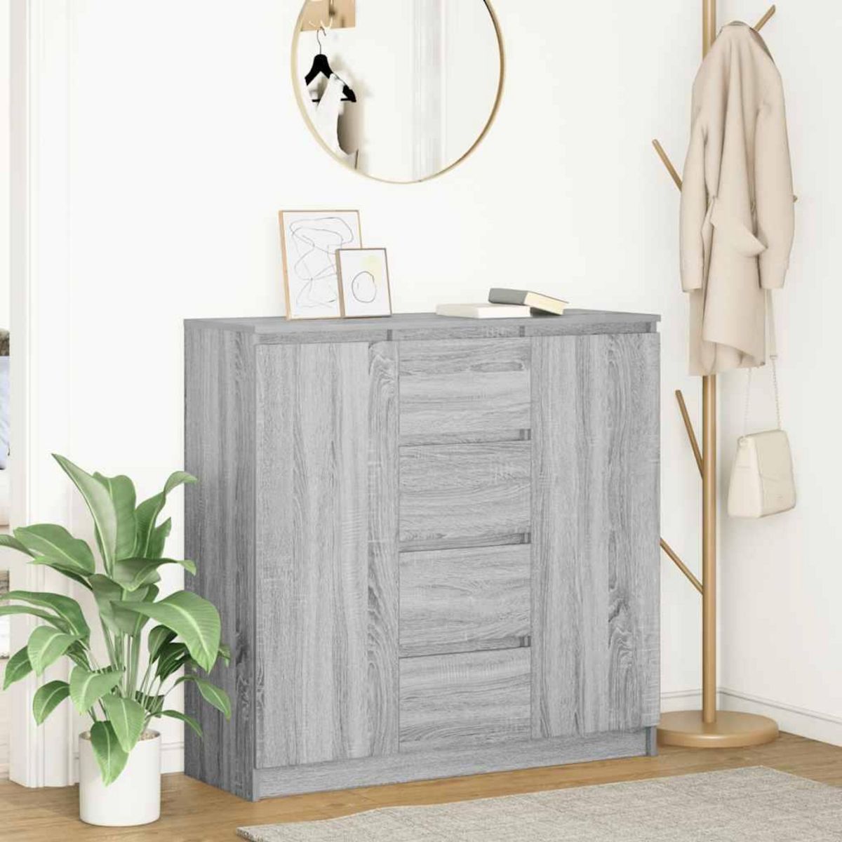 VIDAXL Buffet et tiroirs sonoma gris 100,5x35x98,5cm bois d'ingenierie