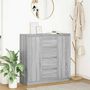 Voir la diapositive 1 : VIDAXL Buffet et tiroirs sonoma gris 100,5x35x98,5cm bois d'ingenierie