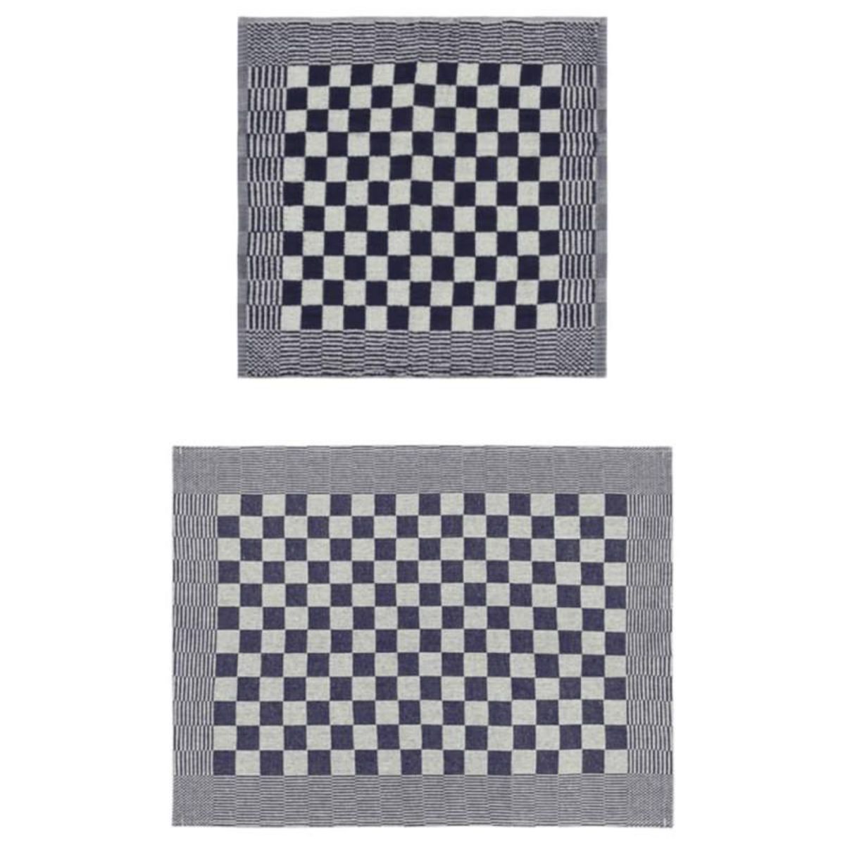 VIDAXL Ensemble de serviettes 10 pcs bleu et blanc coton