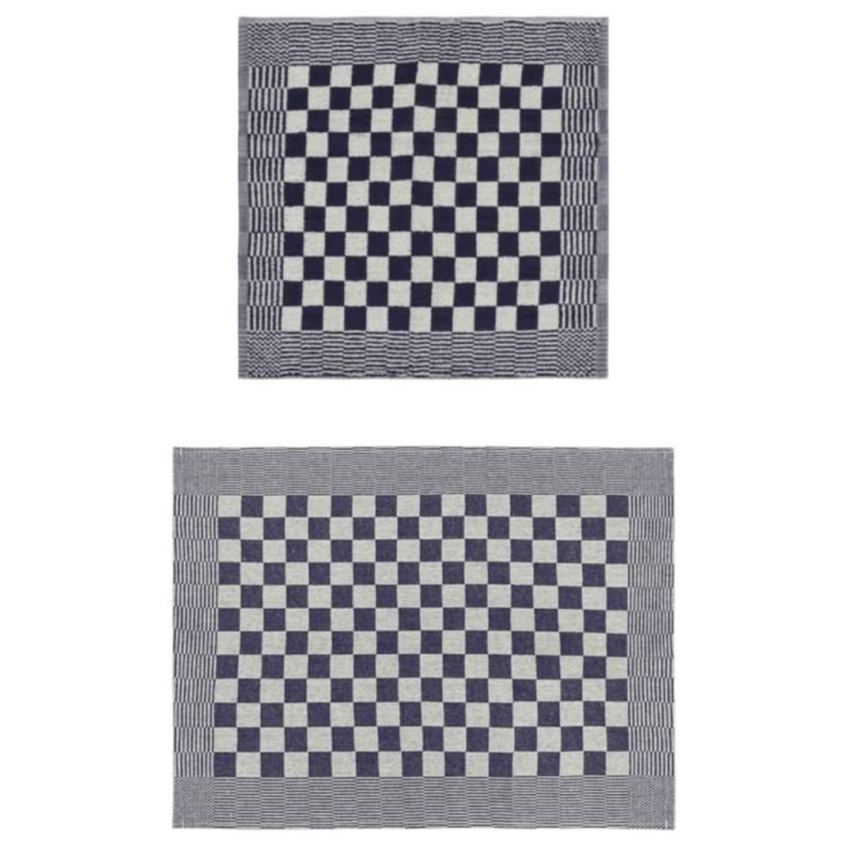 VIDAXL Ensemble de serviettes 10 pcs bleu et blanc coton