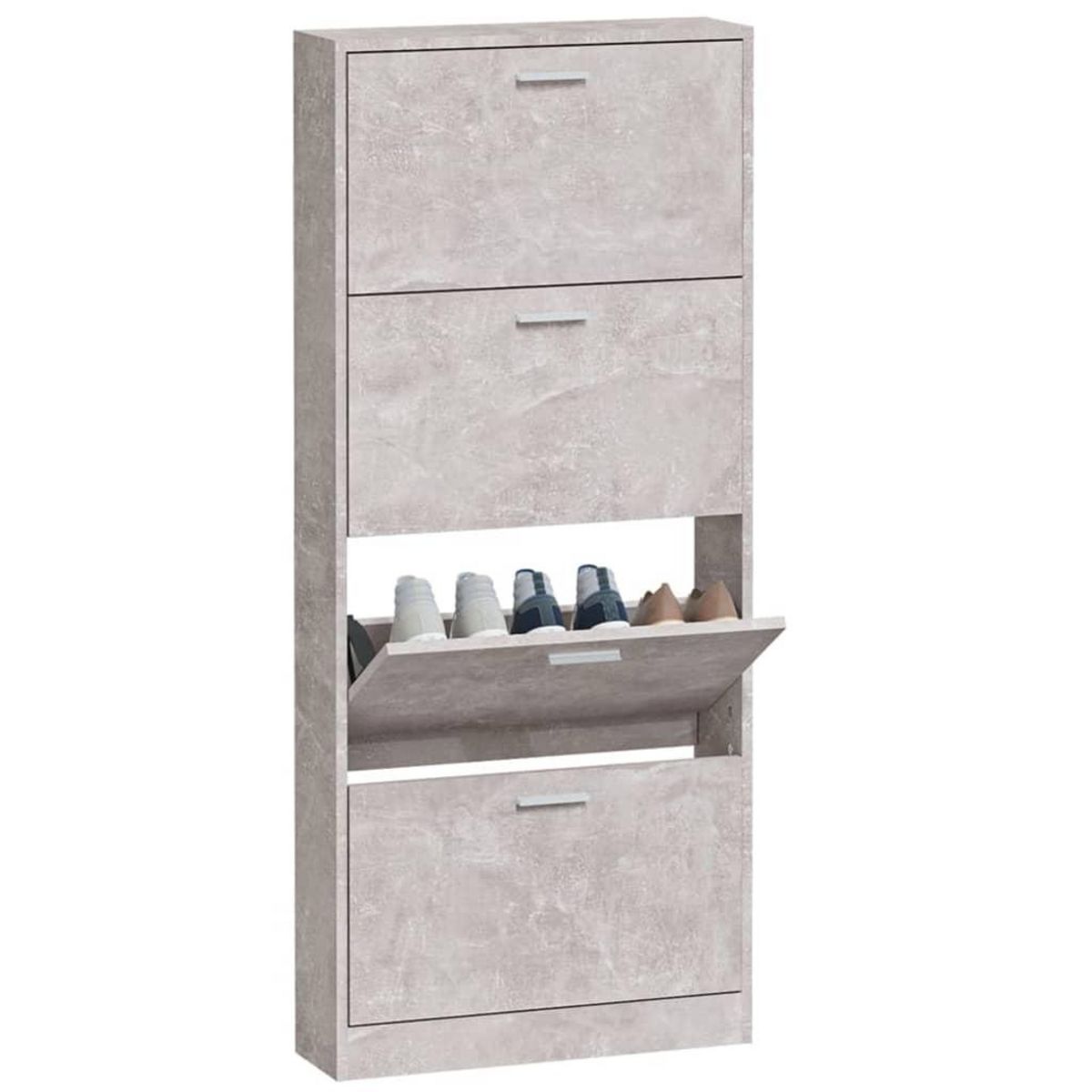 VIDAXL Armoire a chaussures Gris beton 59x17x150 cm Bois d'ingenierie