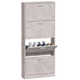 Voir la diapositive 4 : VIDAXL Armoire a chaussures Gris beton 59x17x150 cm Bois d'ingenierie