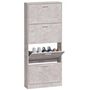 Voir la diapositive 4 : VIDAXL Armoire a chaussures Gris beton 59x17x150 cm Bois d'ingenierie