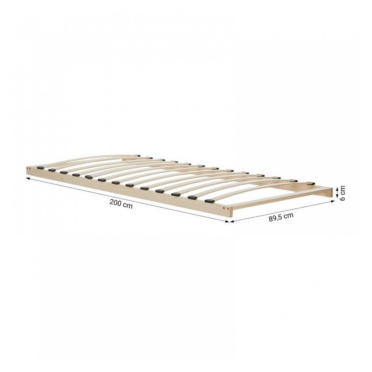 HomeStyle4U Sommier à lattes 90x200 en bois pin massif lit simple