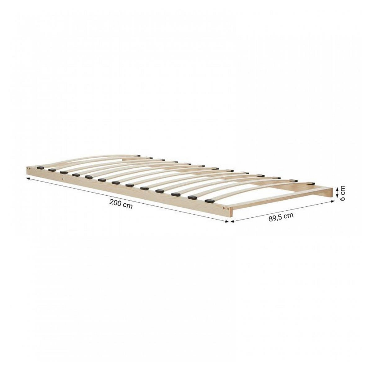 HomeStyle4U Sommier à lattes 90x200 en bois pin massif lit simple