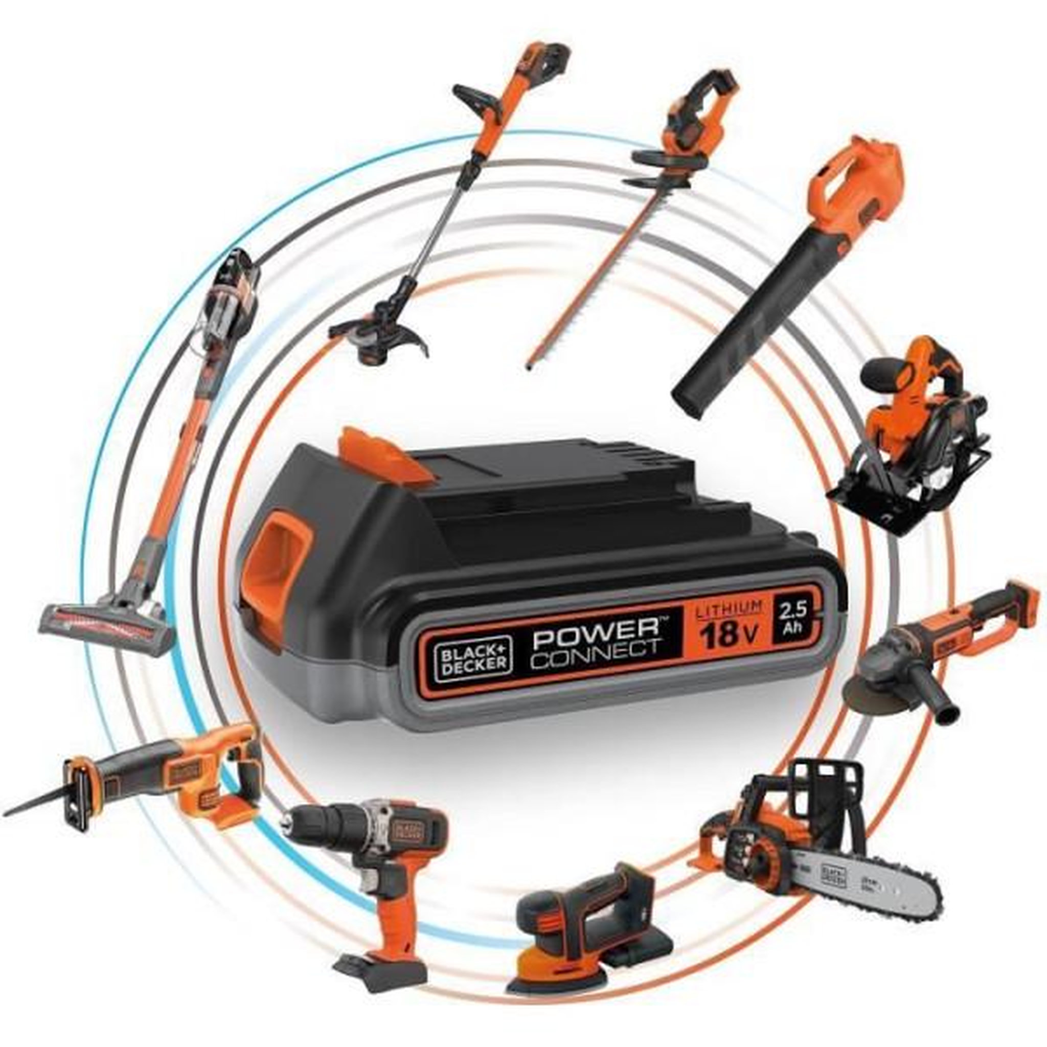 Voir la diapositive 5 : Black et Decker Batterie Lithium 18V BLACK+DECKER 2,0 Ah - BL2018-XJ