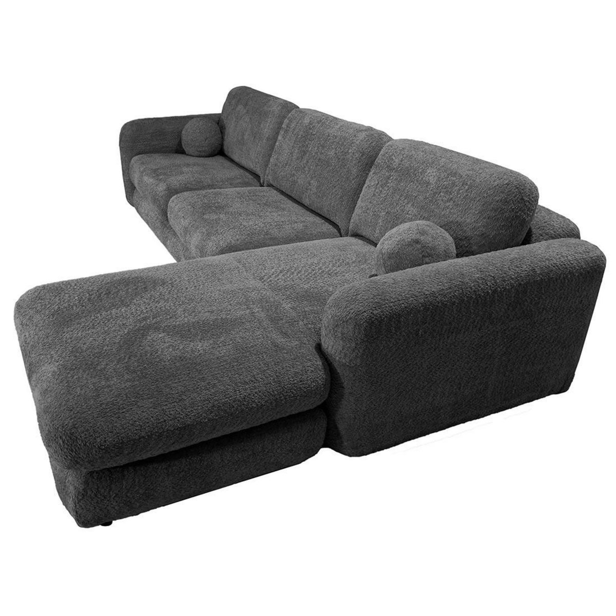 LISA DESIGN Rachel - canapé d'angle droit 4 places en tissu bouclette