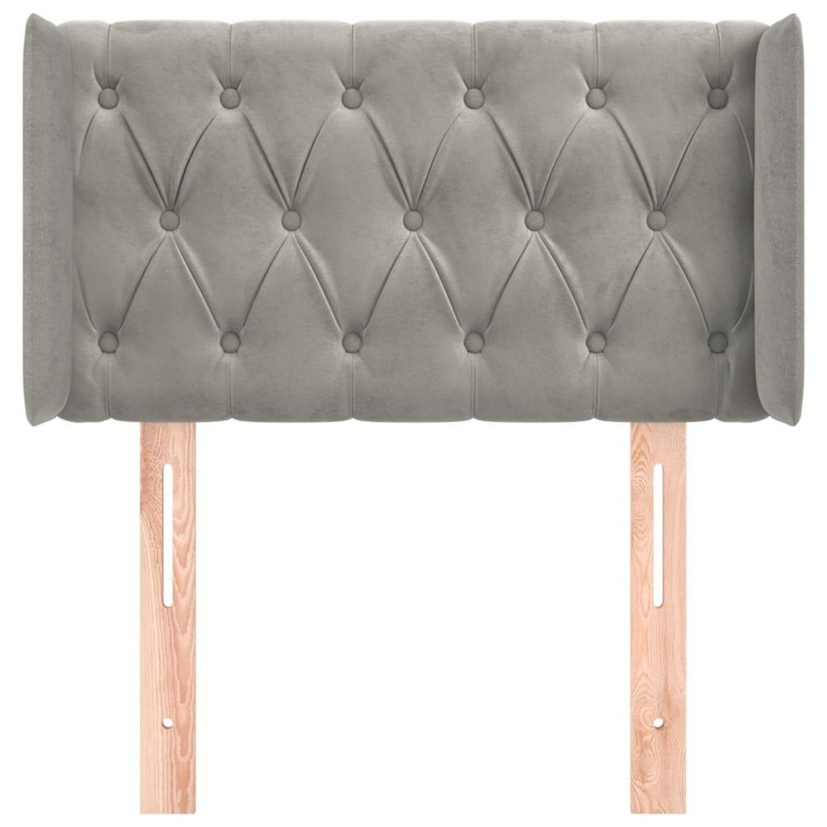 VIDAXL Tete de lit avec oreilles Gris clair 83x16x78/88 cm Velours