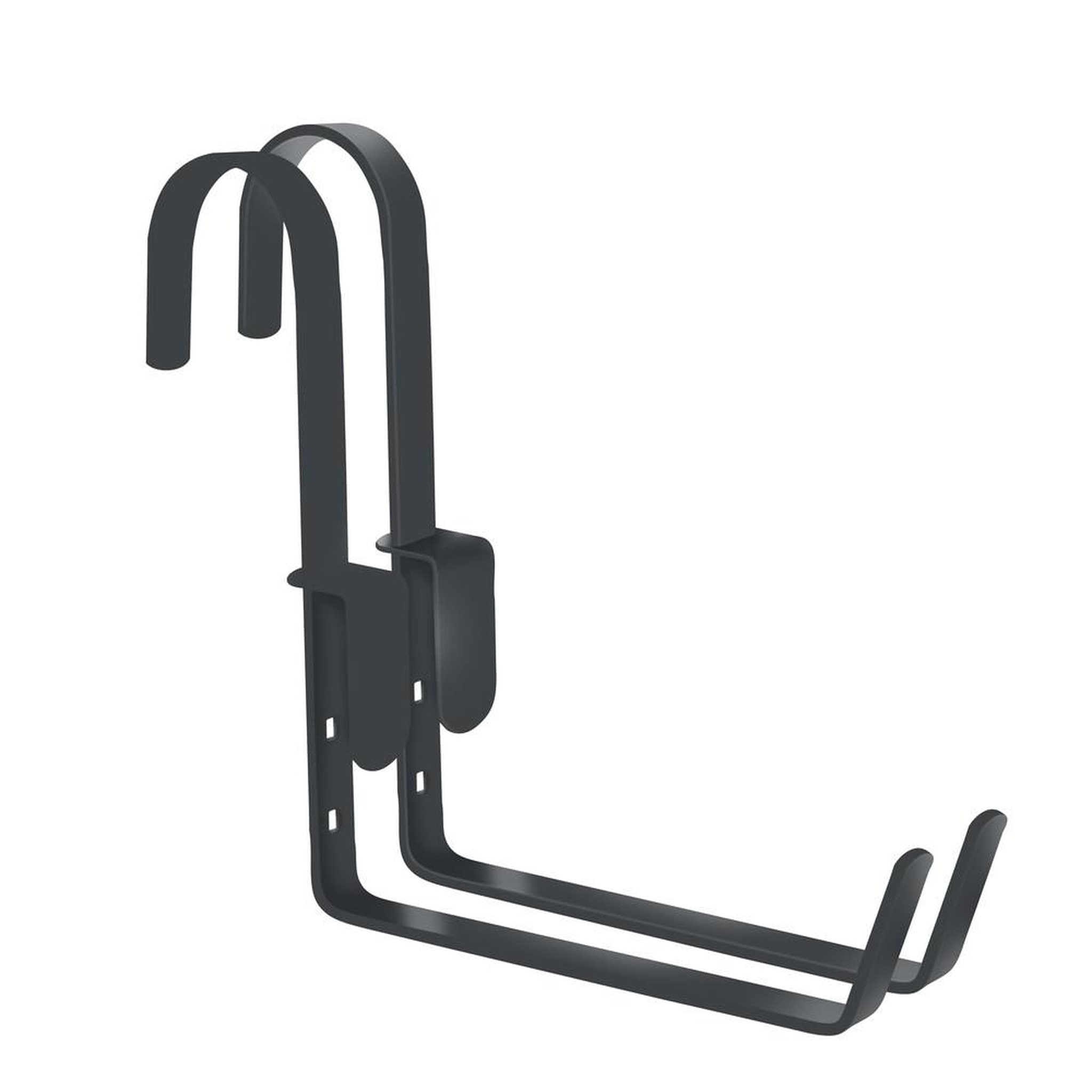 CENTRALE BRICO Lot de 2 supports crochet pour jardinière anthracite - 18 cm - acier époxy