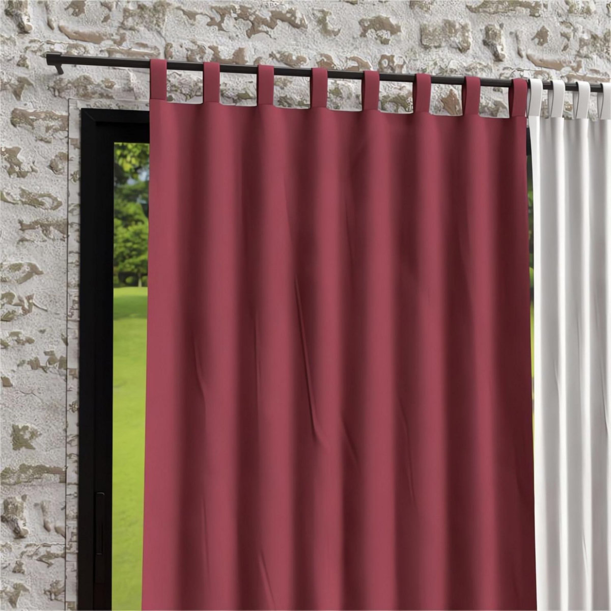 SOLEIL D'OCRE Rideau à pattes en microfibre lavée 135x250 cm BOHEME, par Soleil d'Ocre