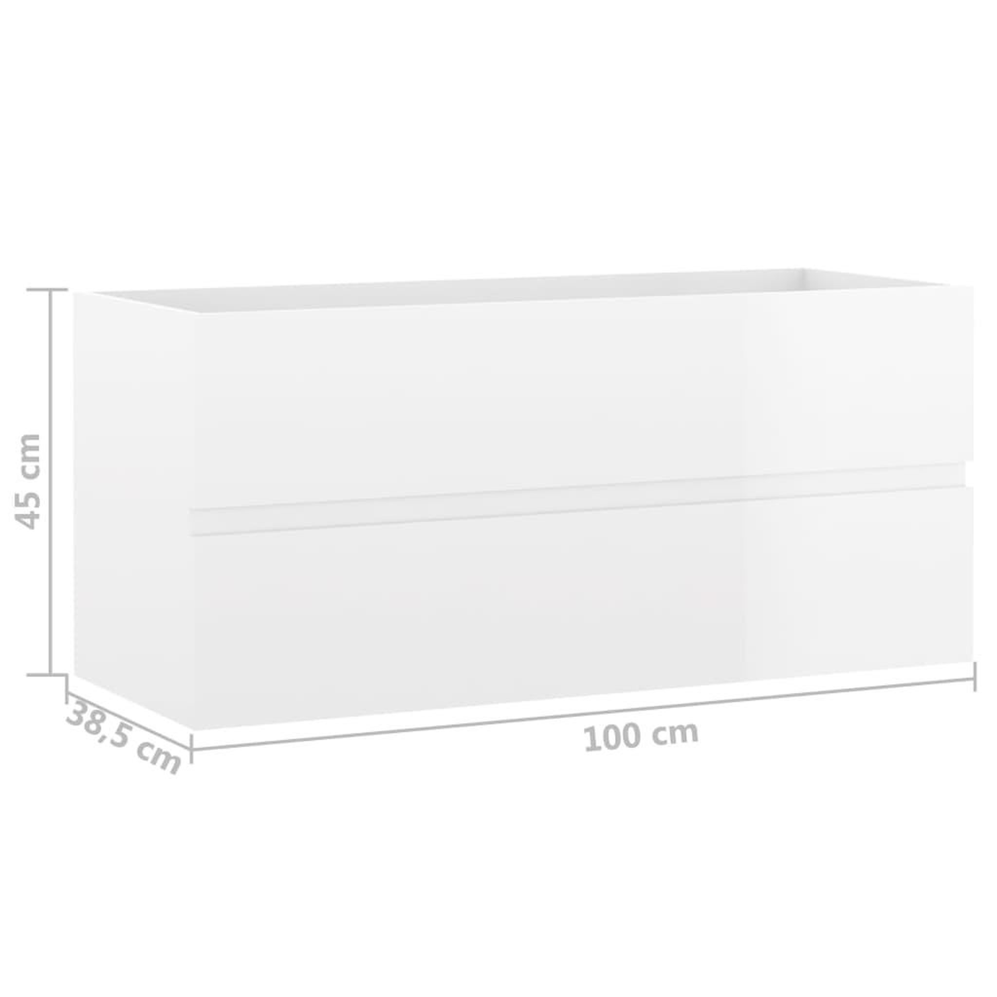 Voir la diapositive 6 : VIDAXL Armoire d'evier avec lavabo integre Blanc brillant Agglomere