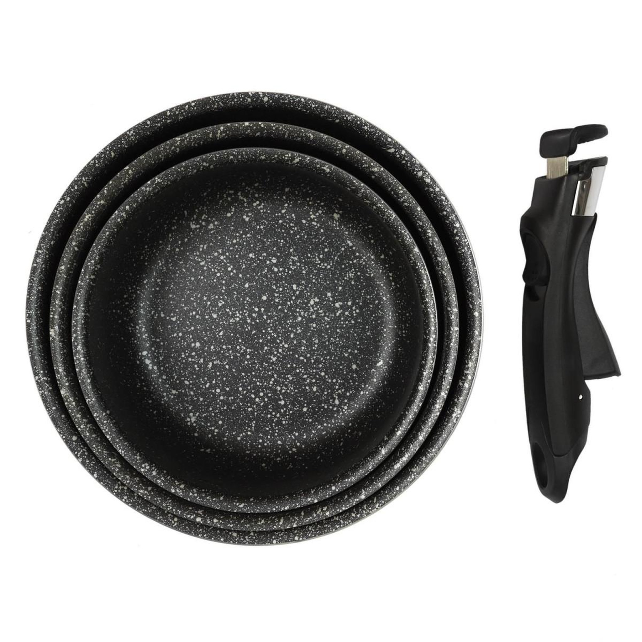 Voir la diapositive 2 : COOK CONCEPT Lot de 3 casseroles  poignée amovible  20cm noir