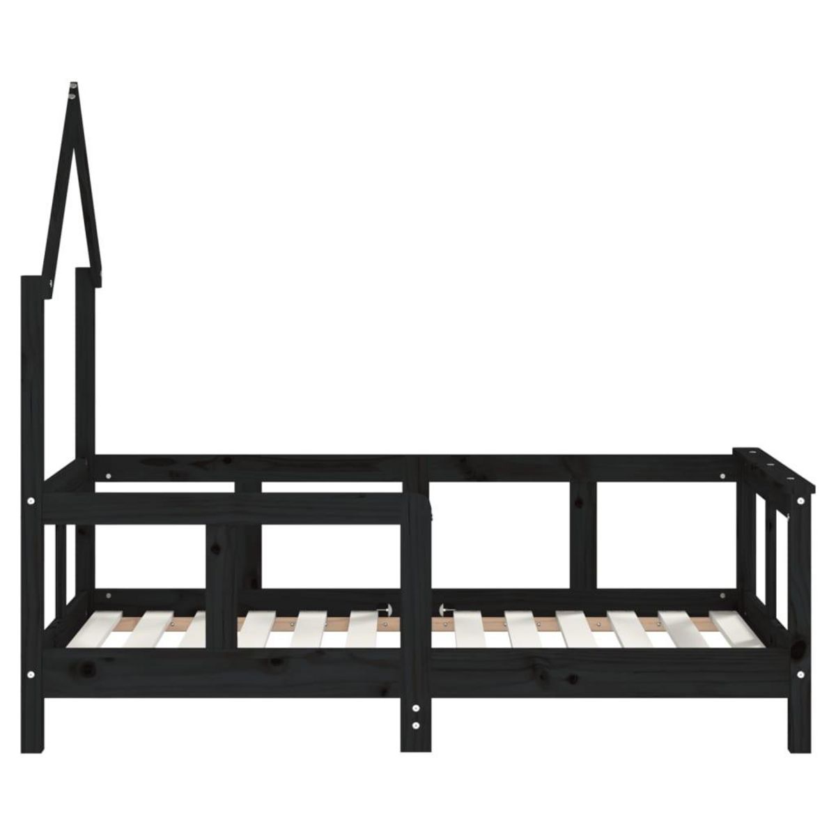 VIDAXL Cadre de lit pour enfant noir 70x140 cm bois de pin massif