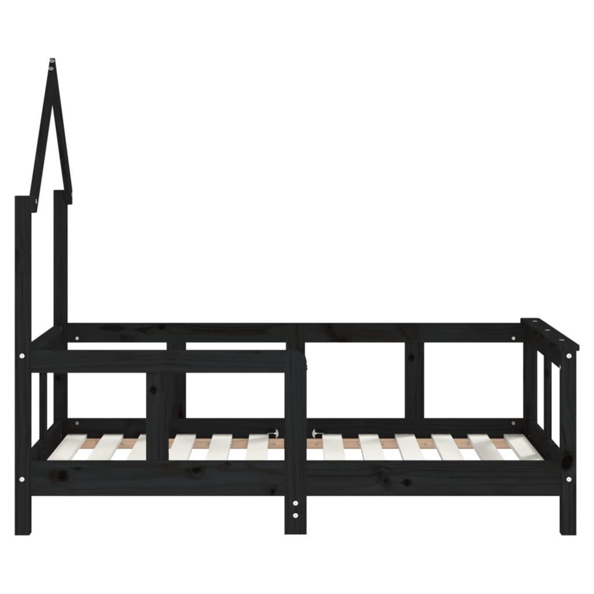 VIDAXL Cadre de lit pour enfant noir 70x140 cm bois de pin massif