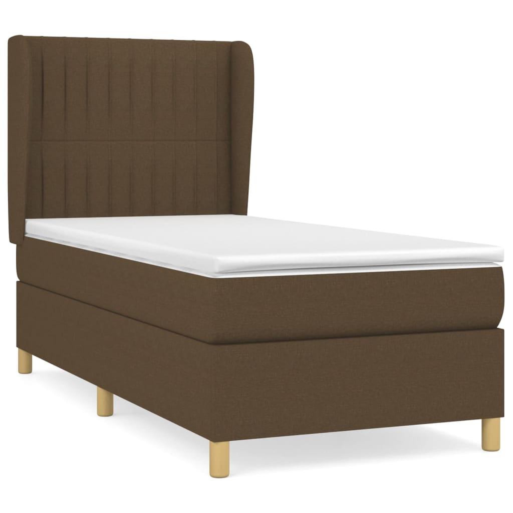 Voir la diapositive 2 : VIDAXL Sommier a lattes de lit avec matelas Marron fonce 80x200 cm