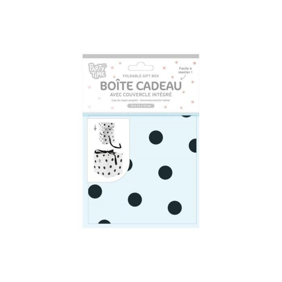 Paris Prix Boîte Cadeau Pliable  Festif  13cm Noir & Blanc