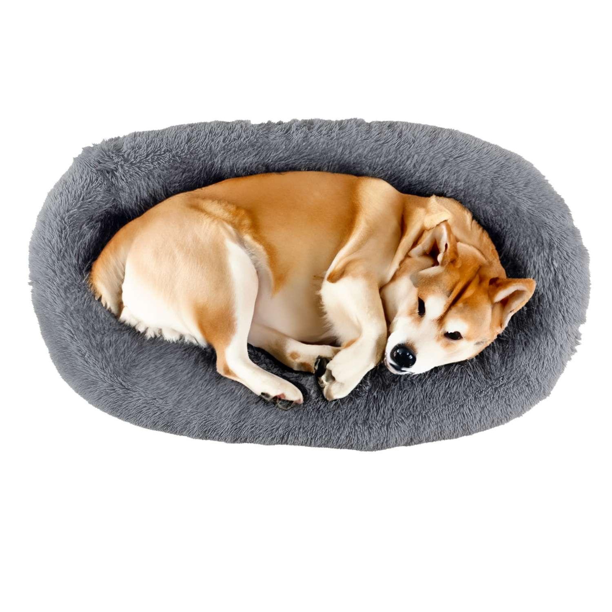 Voir la diapositive 2 : The concept Factory Grand panier coussin doux marley pour chien - gris