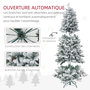 Voir la diapositive 6 : HOMCOM Sapin de Noël artificiel H.180 cm 1489 branches enneigées 33 pommes de pin métal PVC PE vert blanc