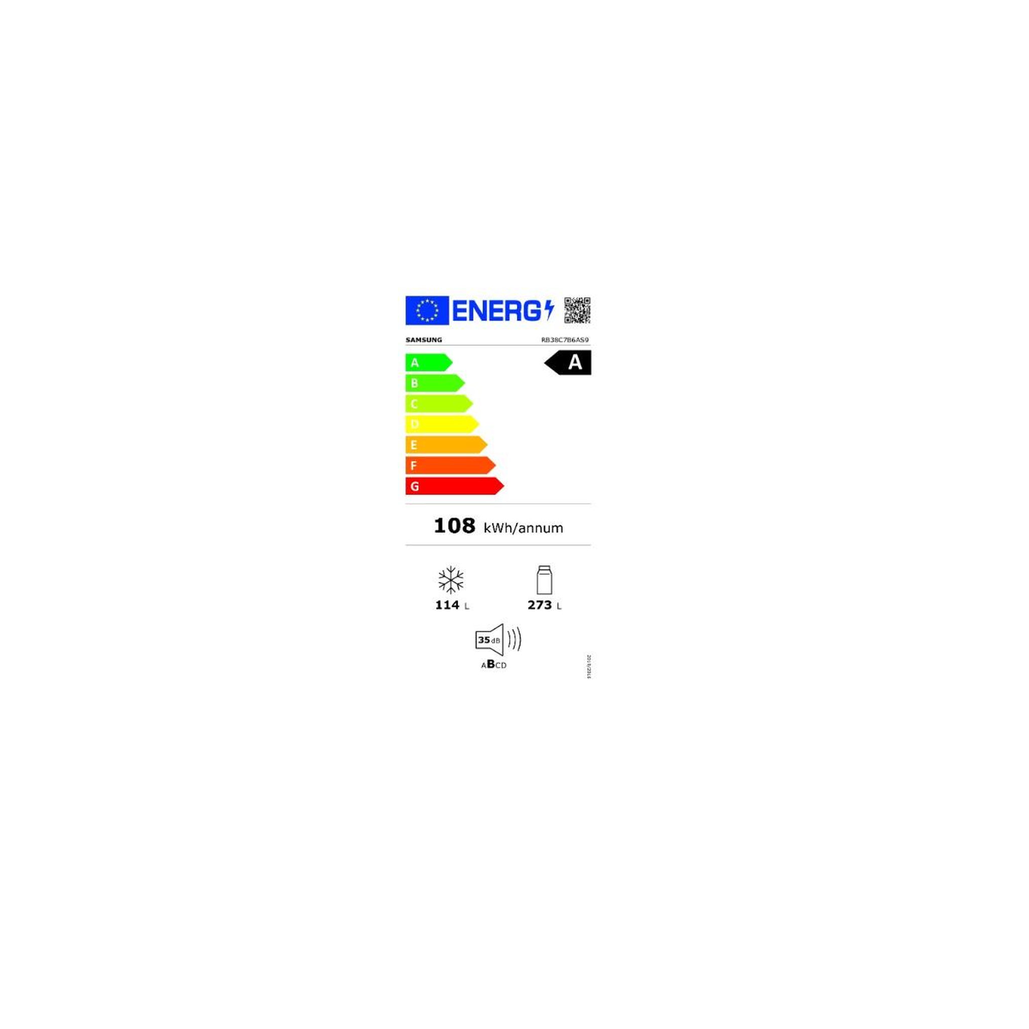 Voir la diapositive 2 : Samsung Réfrigérateur combiné 60cm 387 gris - rb38c7b6as9
