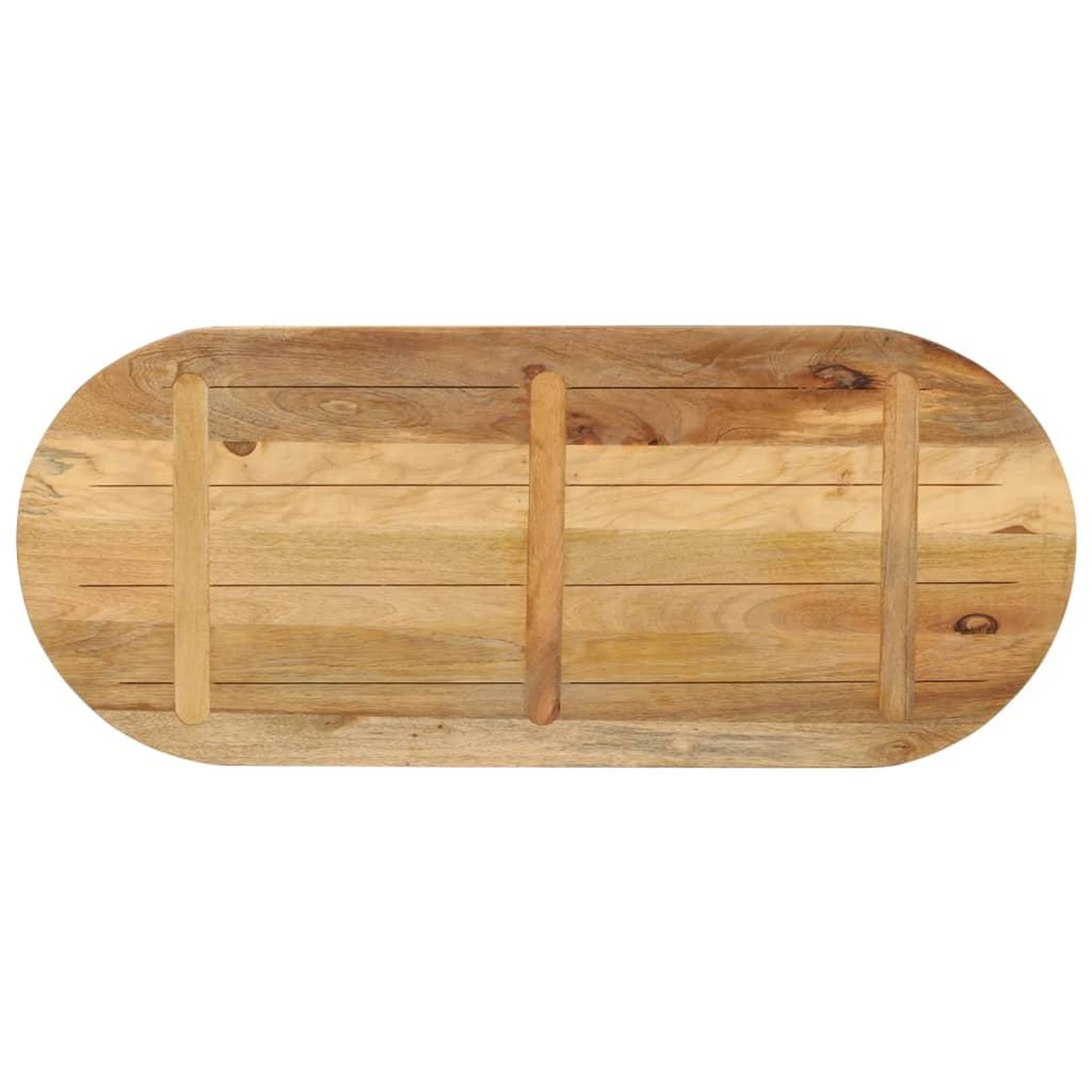 Voir la diapositive 5 : VIDAXL Dessus de table 140x60x2,5cm ovale bois massif de manguier brut