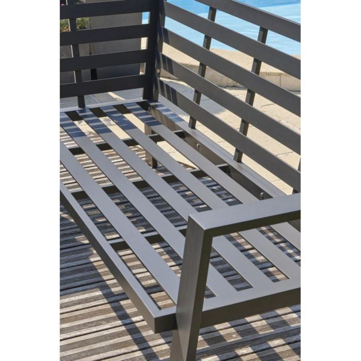 Paris Prix Ensemble Repas de jardin 7 Places  Ibiza  195cm Gris Anthracite