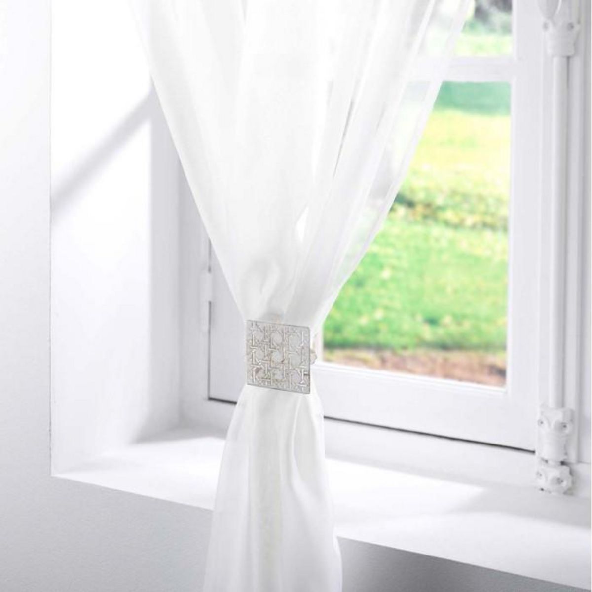 Paris Prix Lot de 2 Embrasses à Rideau  Emery  6cm Blanc