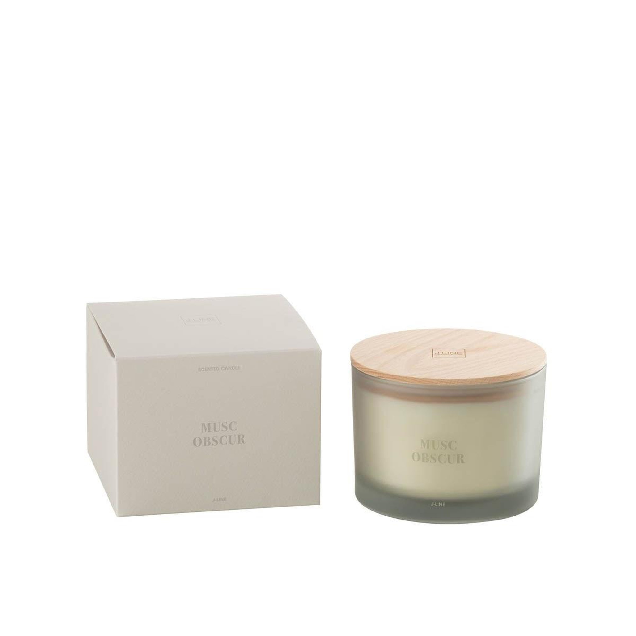 Voir la diapositive 2 : J-LINE Bougie parfumée  accords essentiels  10cm musc obscur